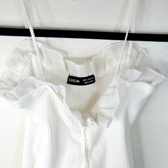 Shein, Womens's White Lace,  Sleeveless Tank Top, Size Medium - Picture 5 of 12